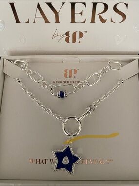 Layers by BP. Silver-Tone Layered Necklace with Blue Star Charm